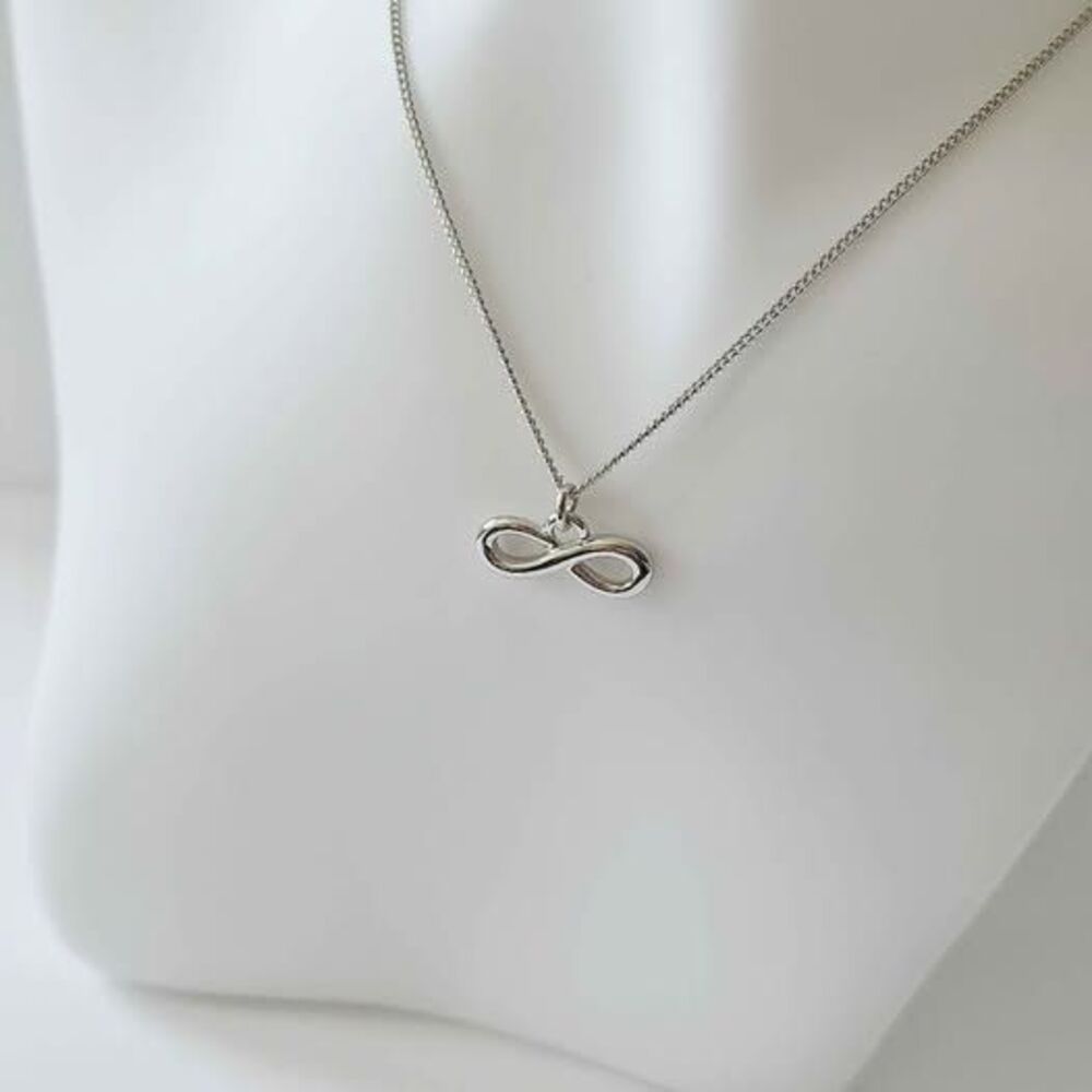 New Handcrafted Silver Infinity Pendant Necklace - Adjustable 16-18"